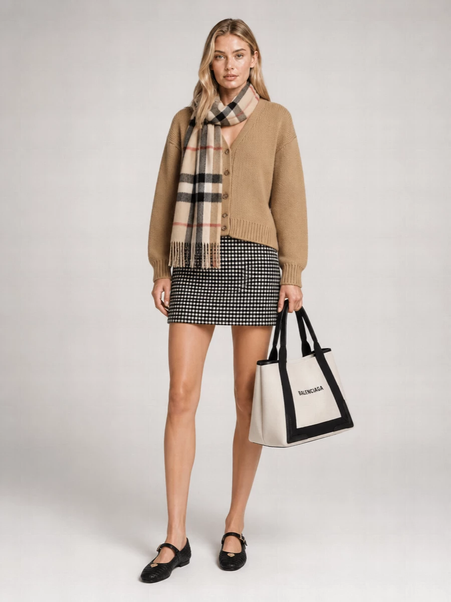 Prada Cashmere Blend Ribbed Oversized Cardigan