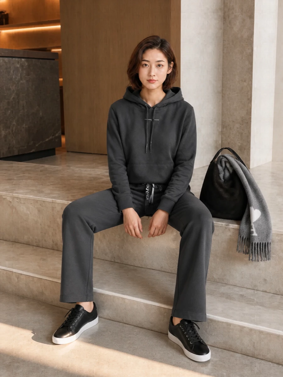Tommy hoodie s max mara jogger outfit