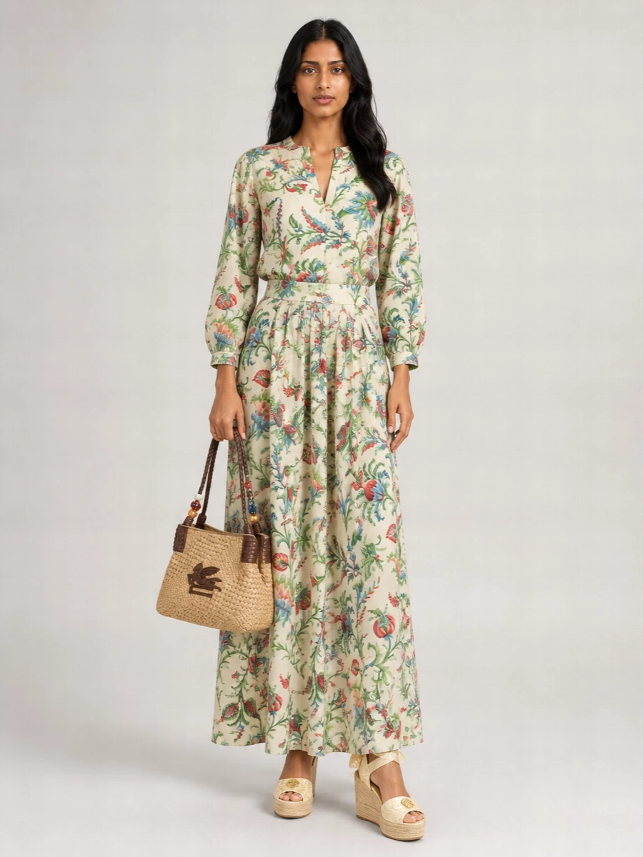 Etro Floral V-Neck Blouse