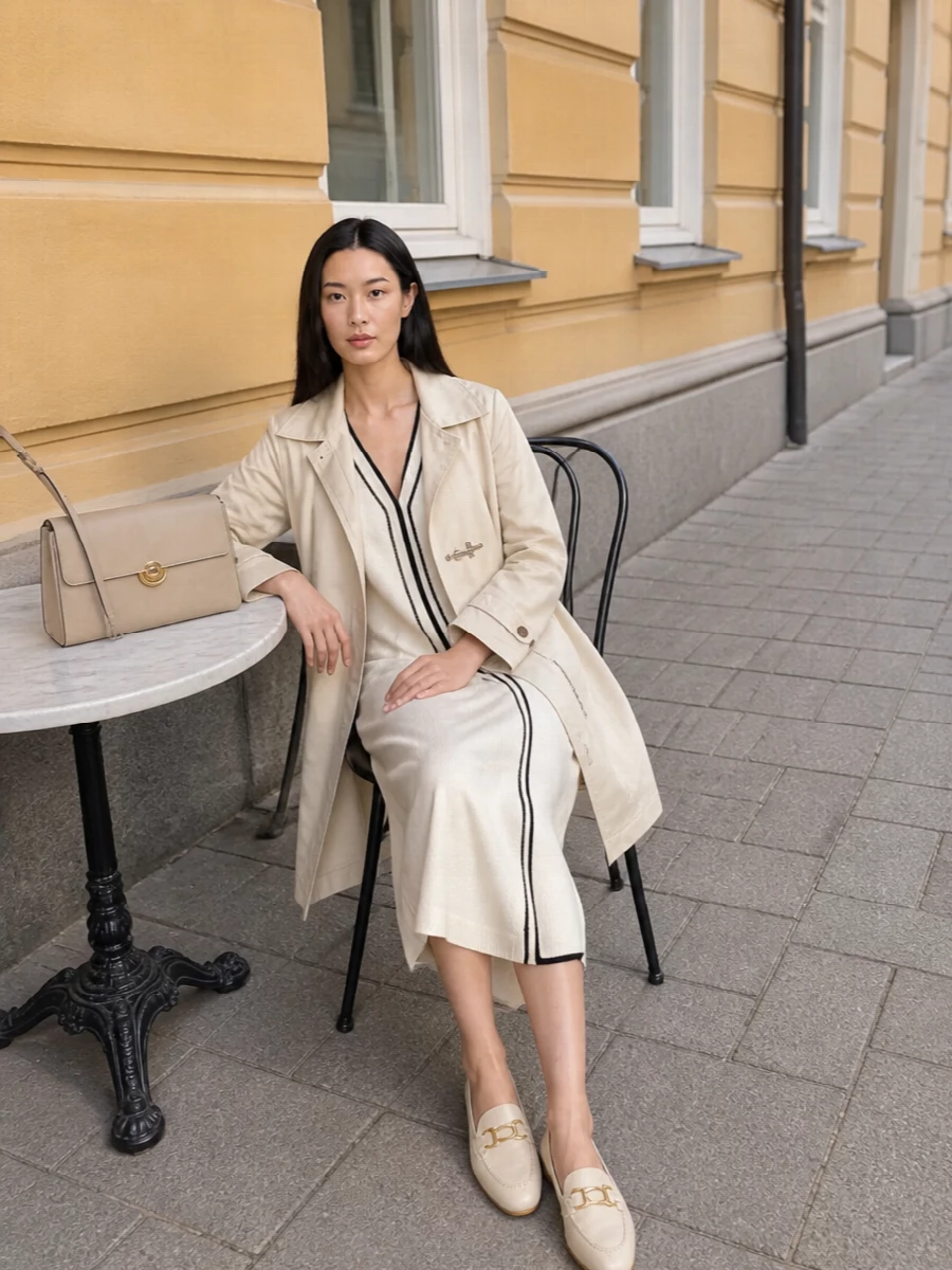 Fabiana filippi knit dress fay coat outfit