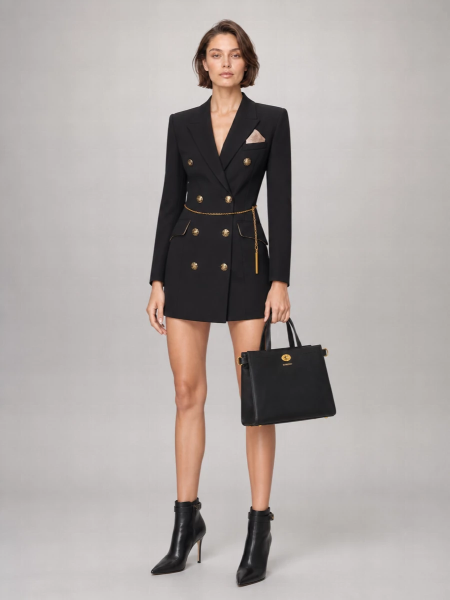 Elisabetta Franchi Wool Long-Sleeve Blazer