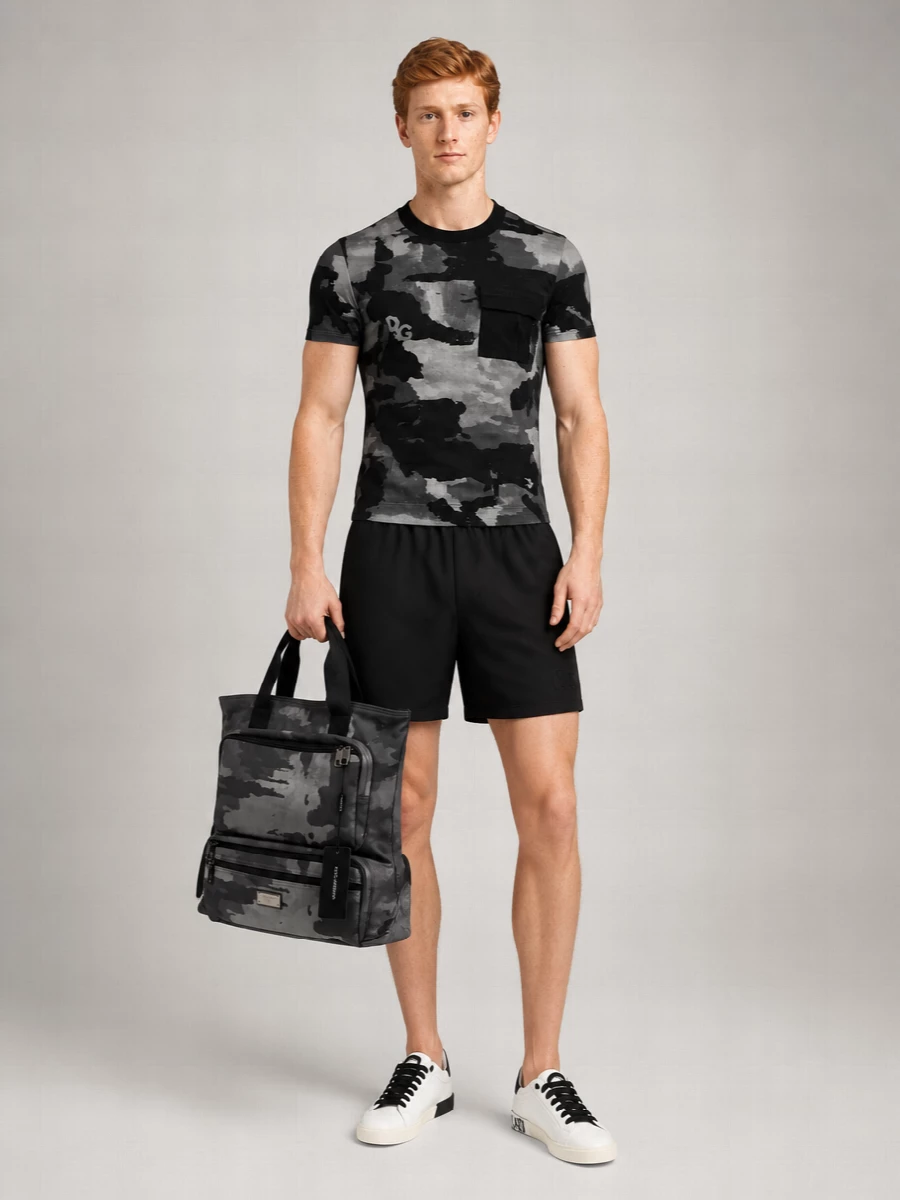 Dolce&Gabbana Camouflage Cotton Crewneck T-Shirt