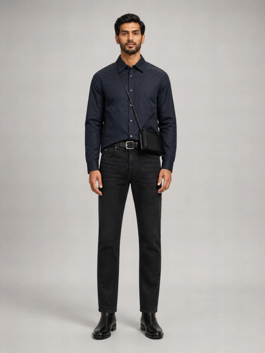 Boss Stretch Denim Straight-Leg Jeans