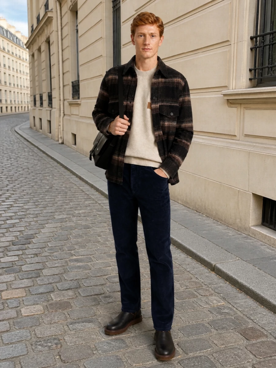 Isabel marant shacket navy corduroy trousers