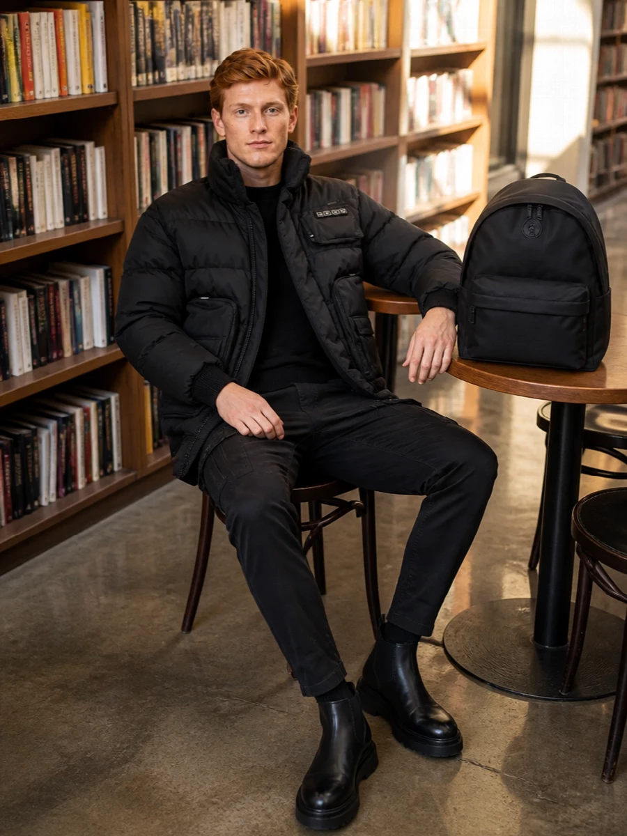 Dsquared2 puffer cargo pants chelsea boots outfit