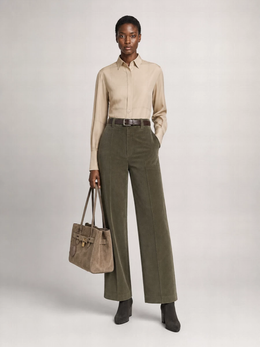 Brunello Cucinelli Corduroy Flared Wide Leg Trousers