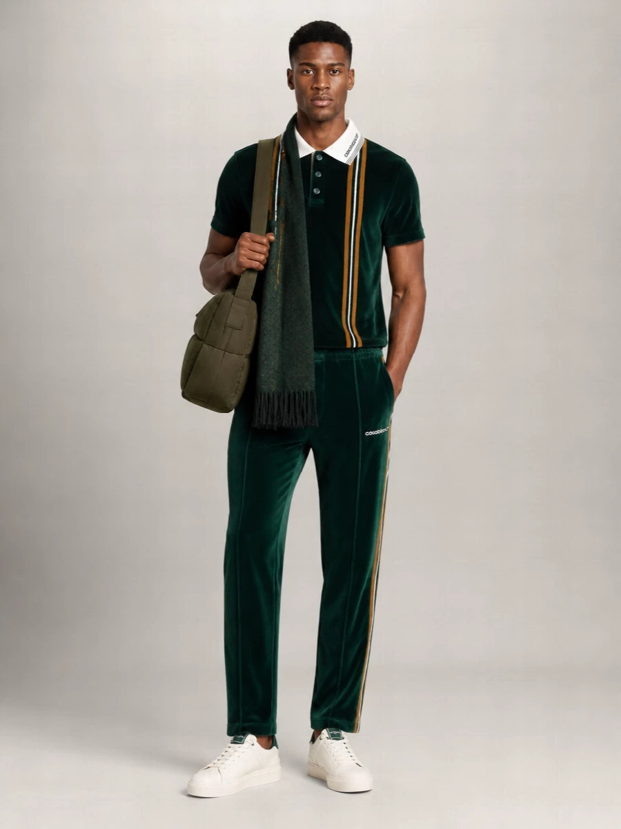 Casablanca Velvet Straight Leg Track Pants