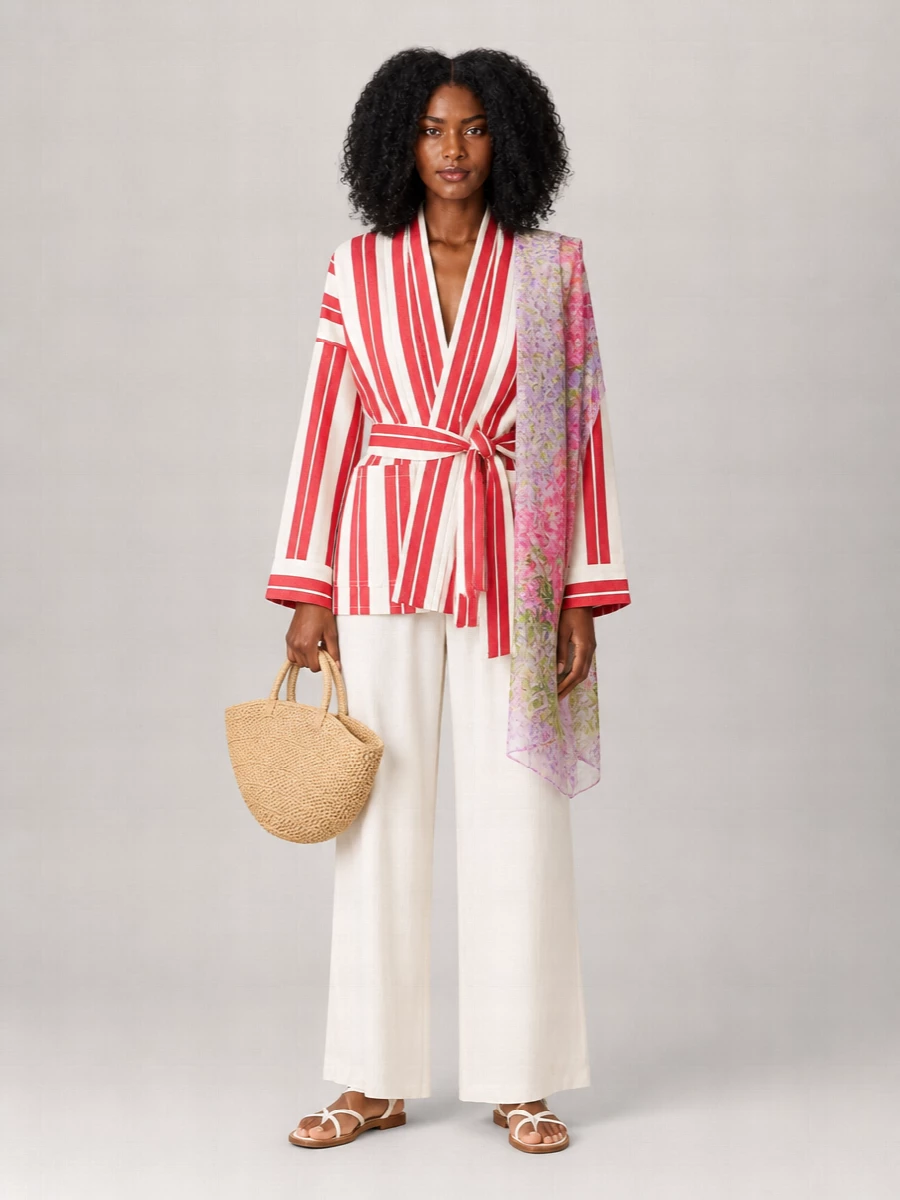 Forte Forte Striped Kimono Jacket