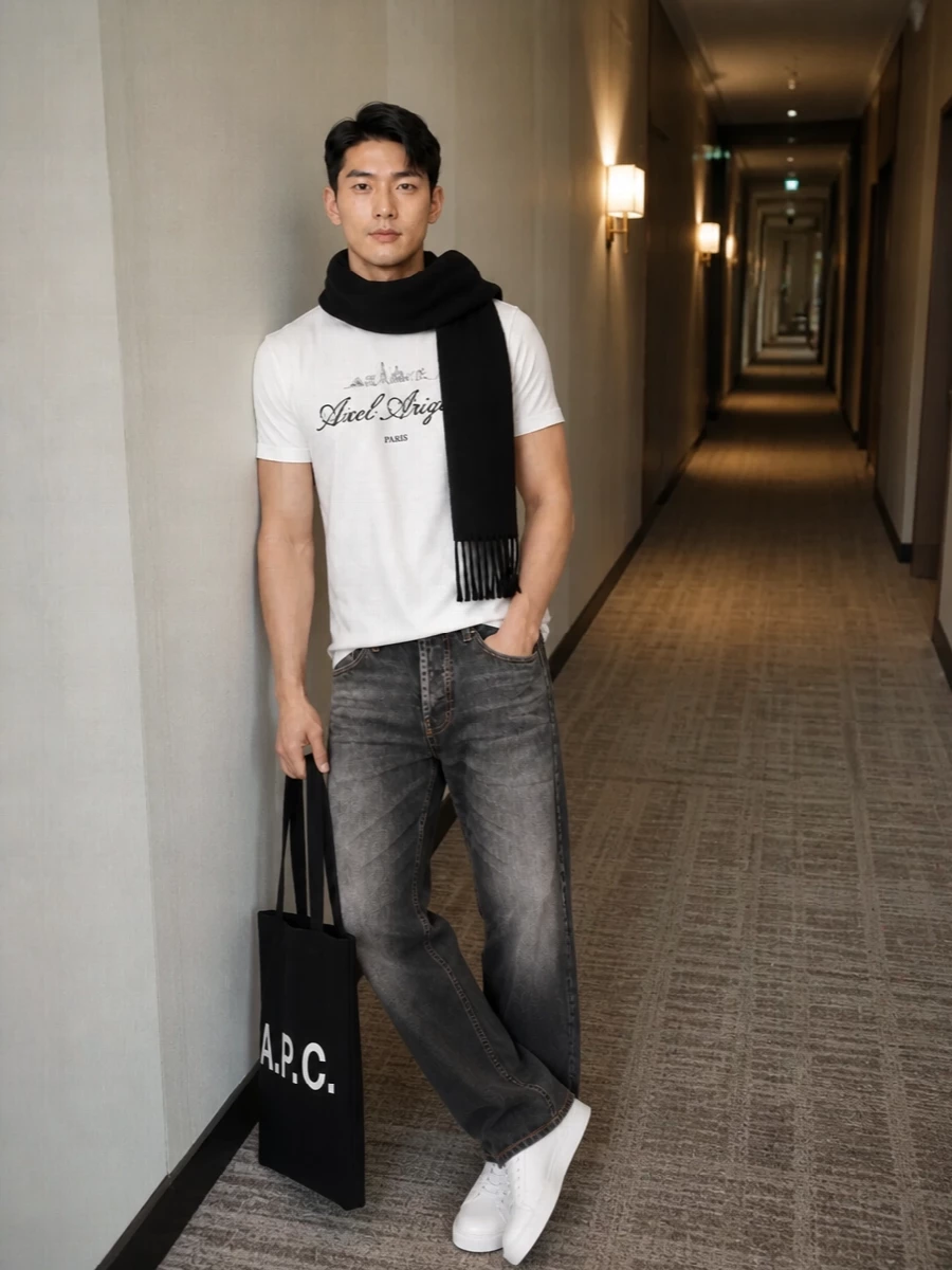 Axel arigato tee emporio armani jeans outfit