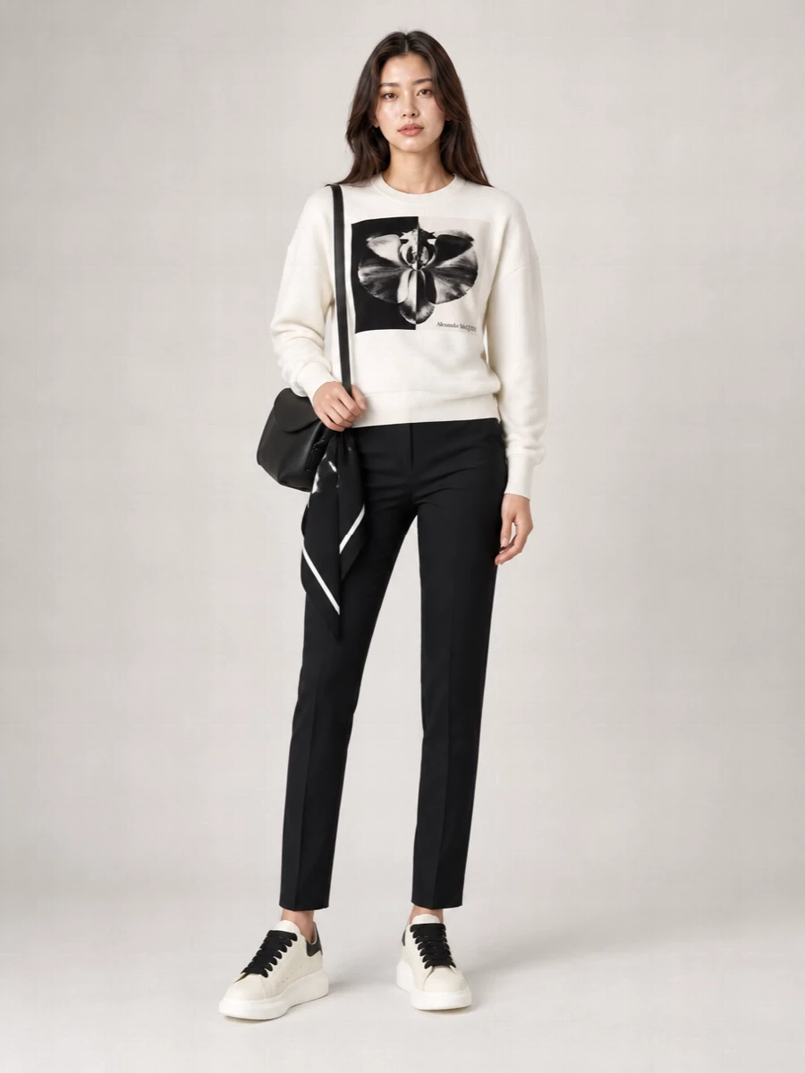 Alexander Mcqueen Cotton Printed Sweatshirt