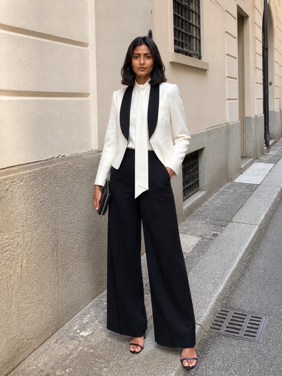 Alexander mcqueen tux blazer wide leg trousers