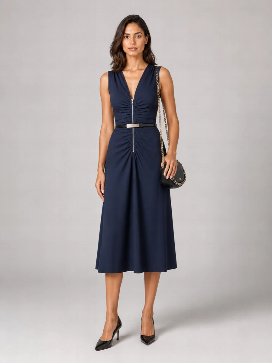 Michael Kors Fitted Midi Dress