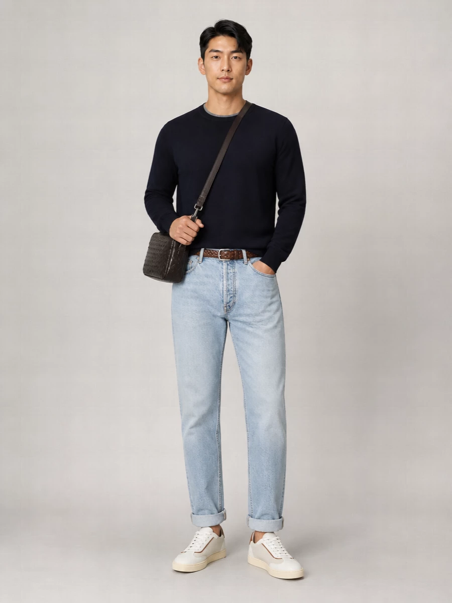 Brunello Cucinelli Denim Straight-Leg Turn-Up Jeans