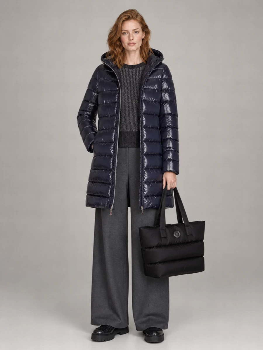 Herno Down Hooded Quilted Midi Puffer Jacket