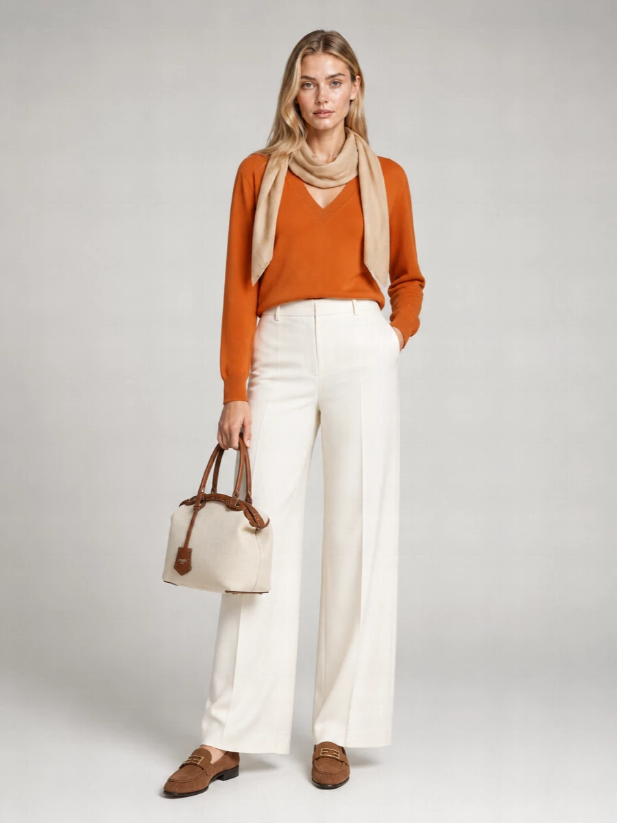 Fendi Cashmere Oversized V-Neck Logo-Embroidered Jumper