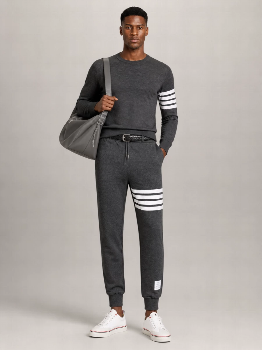 Thom Browne Cotton 4-Bar Straight-Leg Track Pants