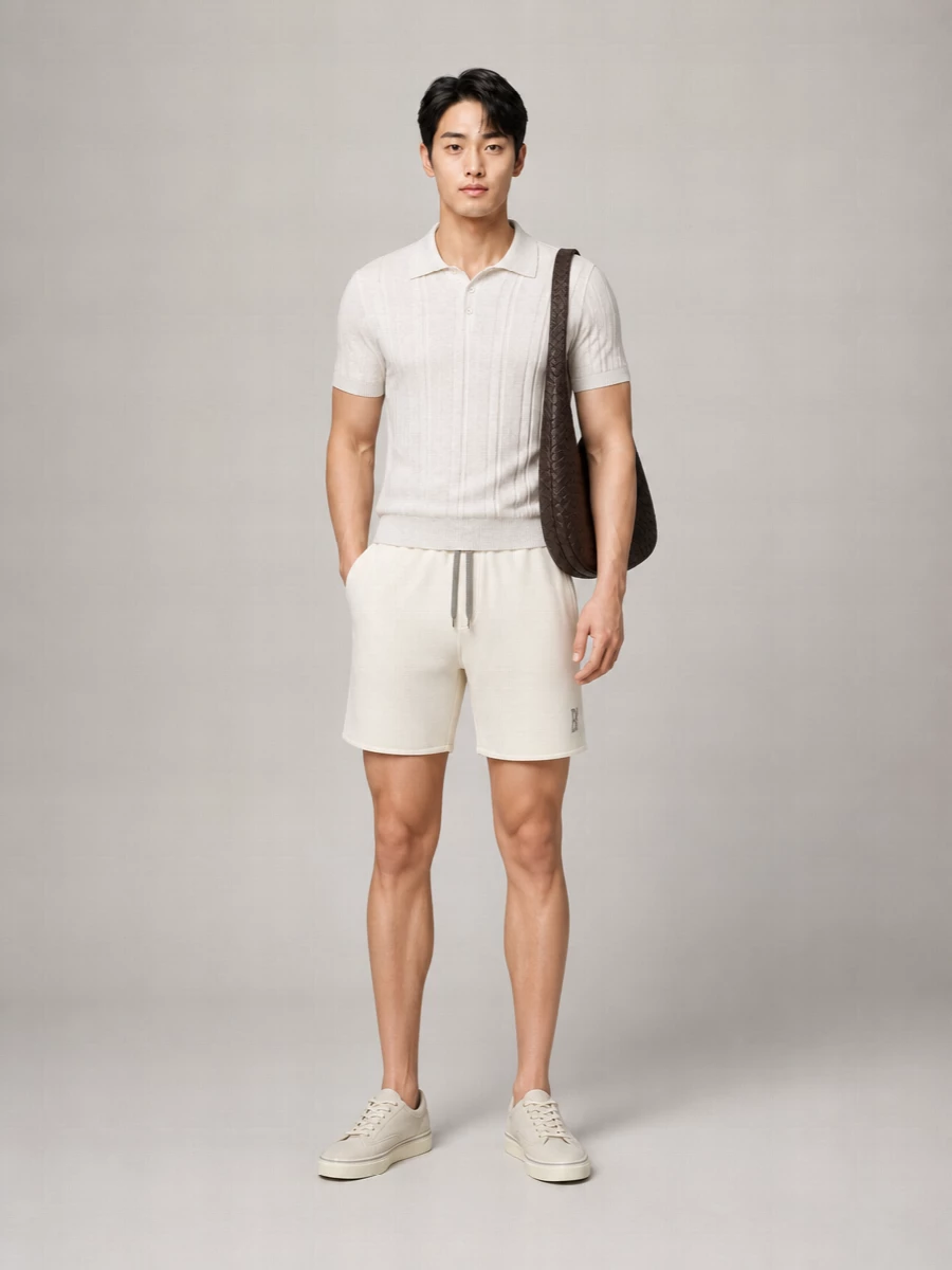 Brunello Cucinelli Mélange Drawstring Bermuda Shorts