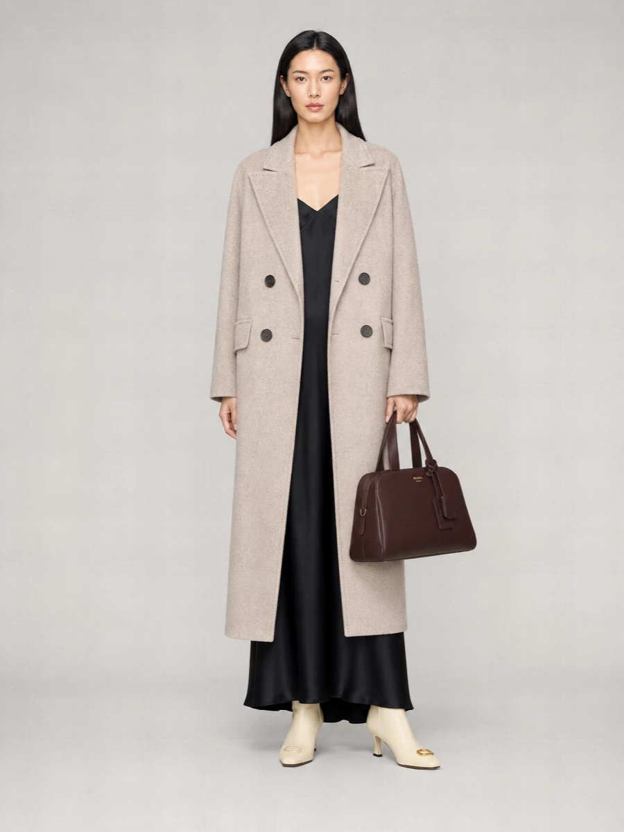 Max Mara Cashmere Alpaca Wool Double-Breasted Coat