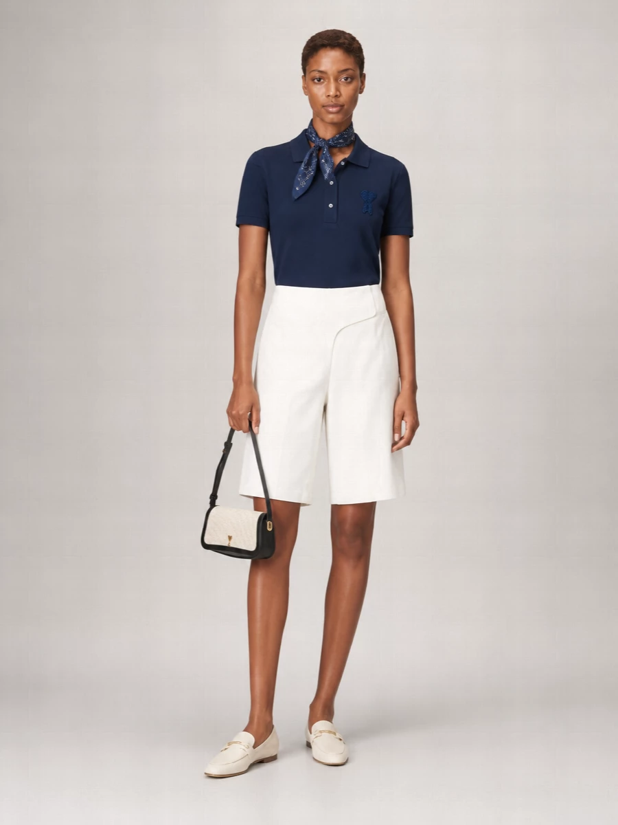 Ami Paris Cotton Logo Appliqué Short-Sleeve Polo Shirt