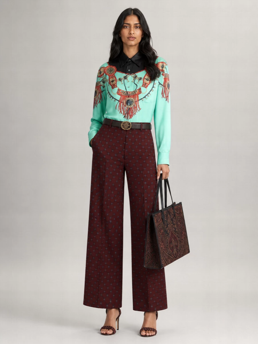 Etro silk printed long-sleeve shirt