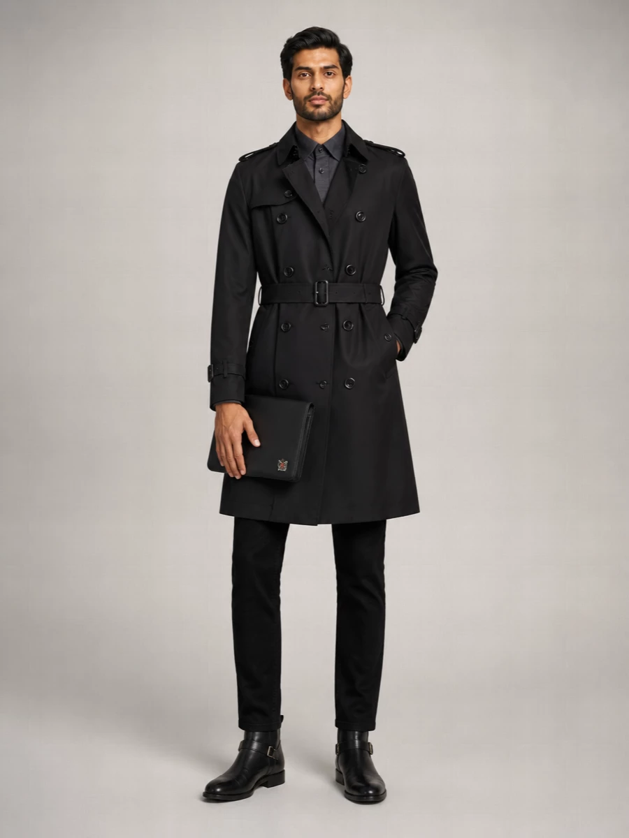 Burberry Cotton Double-Breasted Trench Coat