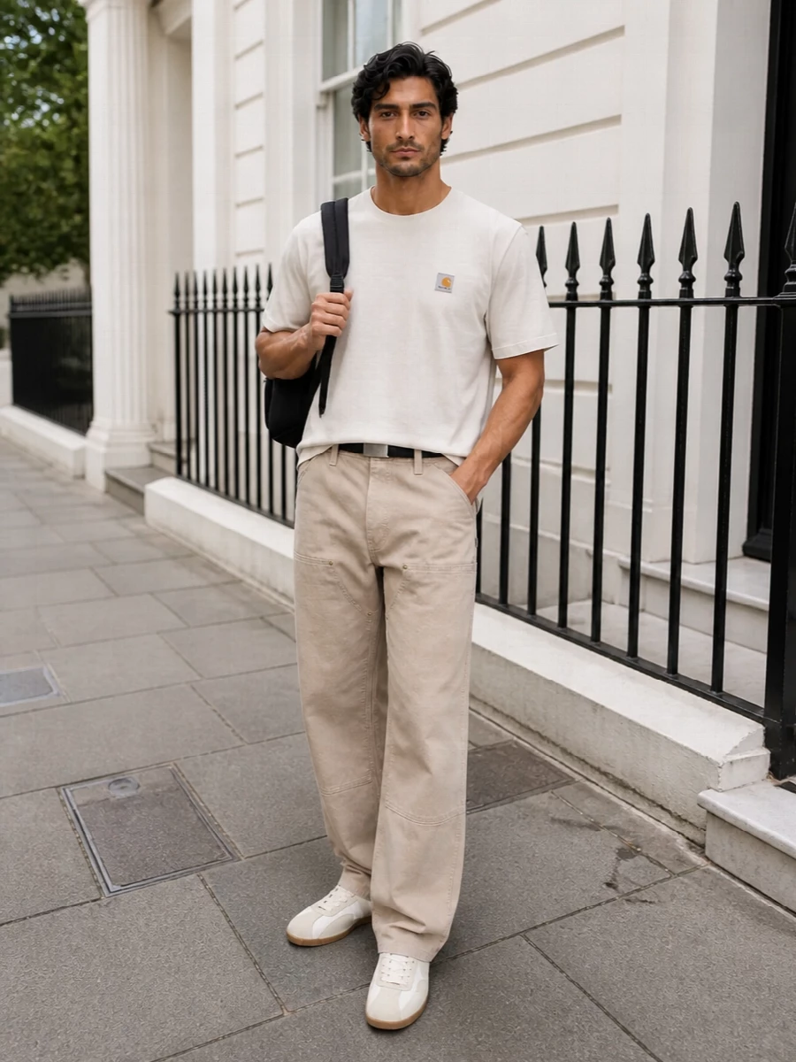 Carhartt wip tee work pants retro sneakers