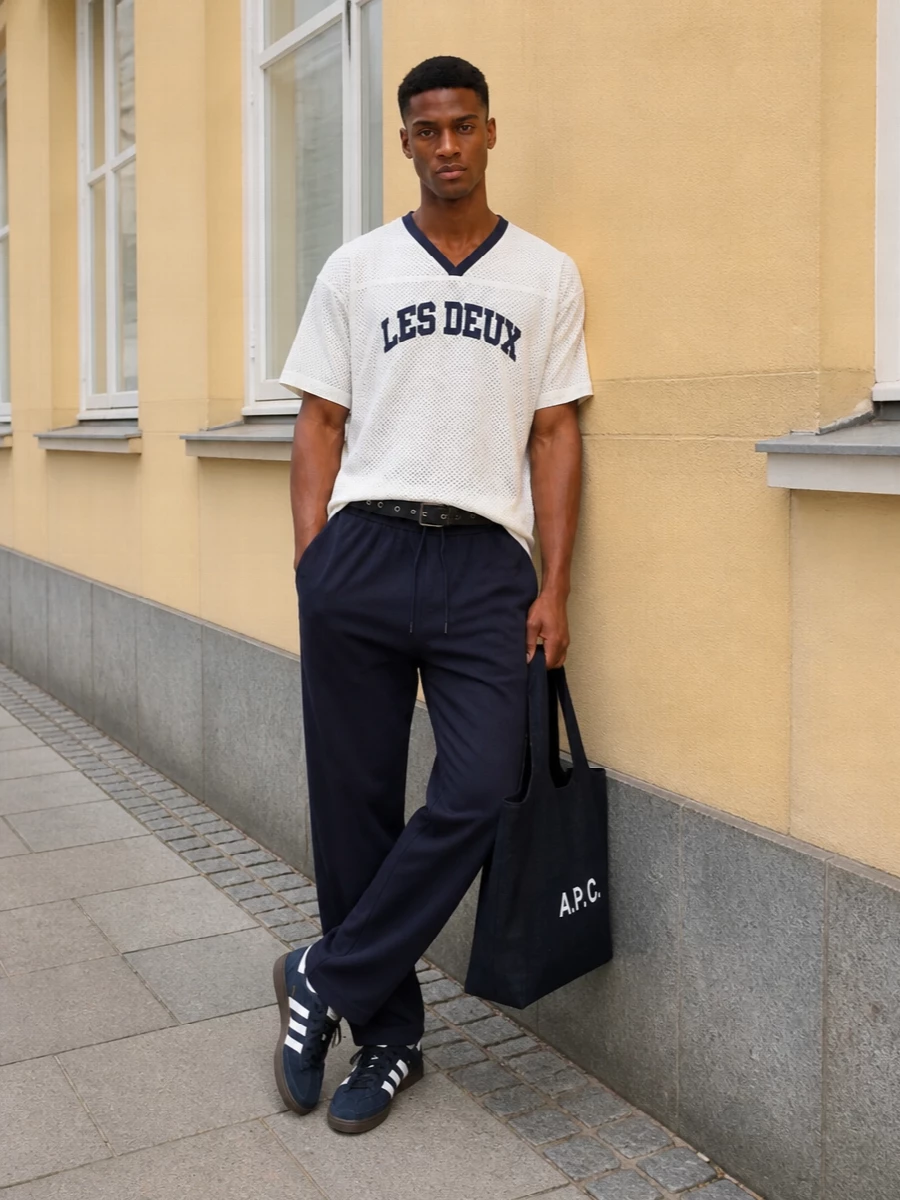 Les deux joggers mesh jersey adidas sneakers