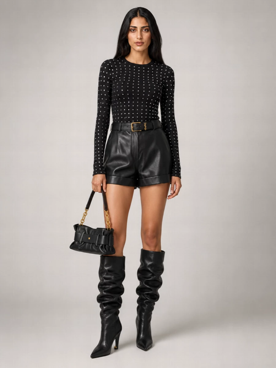 Sportmax Leather Straight Bermuda Shorts