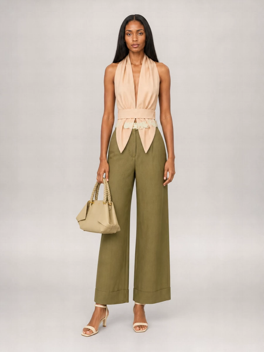 Alberta Ferretti High-Rise Wide-Leg Trousers