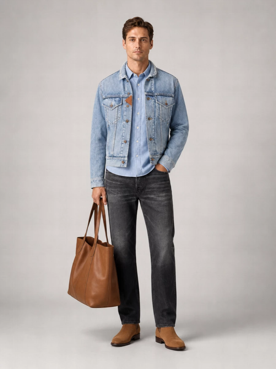 Celine Denim Cropped Trucker Jacket