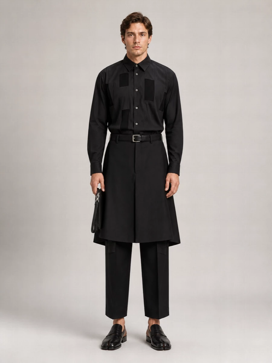 Comme Des Garçons Wool Extra Wide-Leg Bermuda Shorts