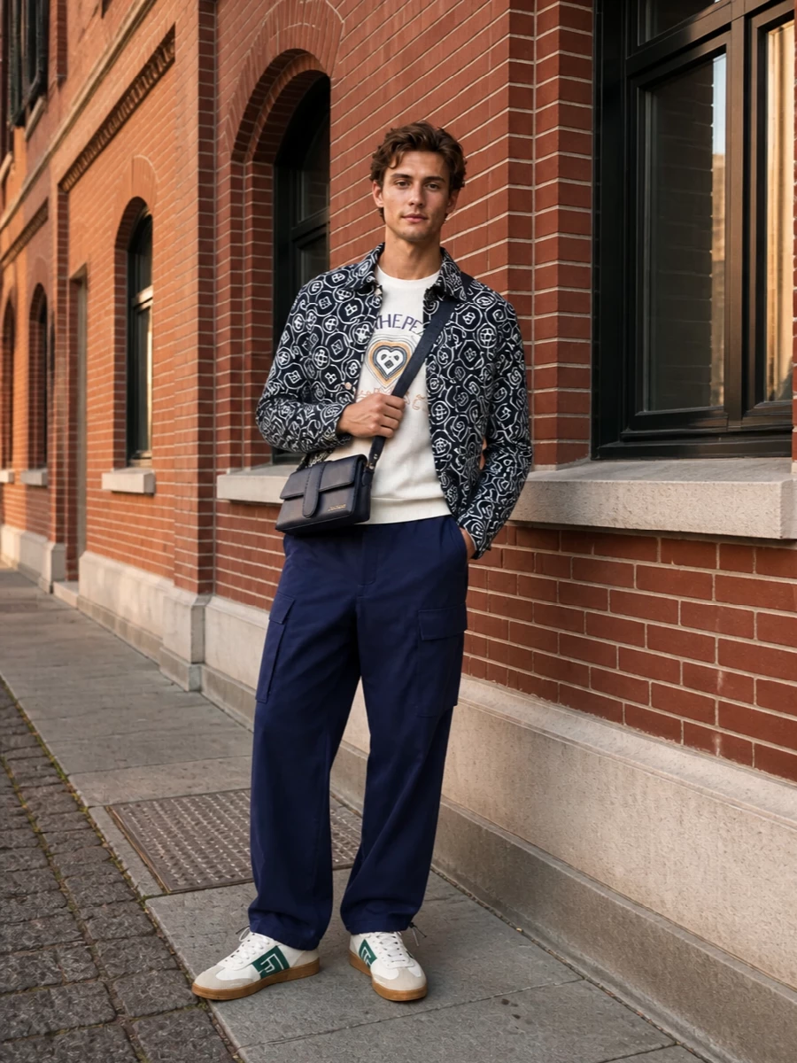 Casablanca jacket navy cargo balmain sneakers