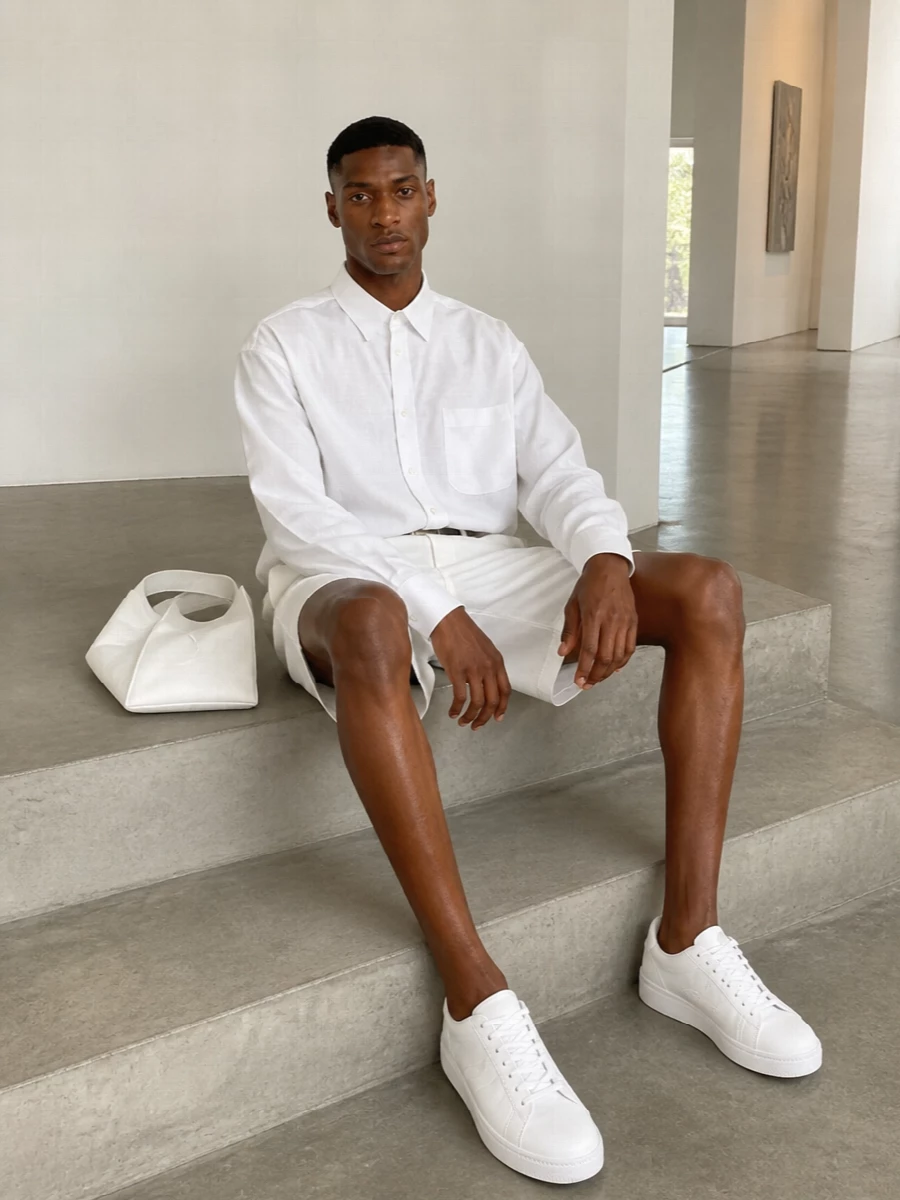 Comme des garcons white shorts oversized shirt