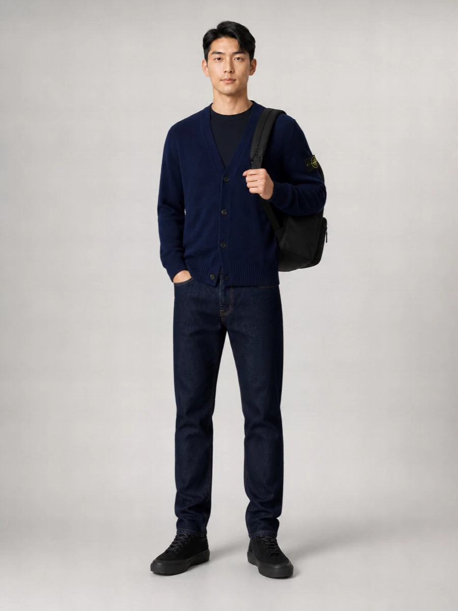 Stone Island alpaca relaxed-fit v-neck ribbed cardigan