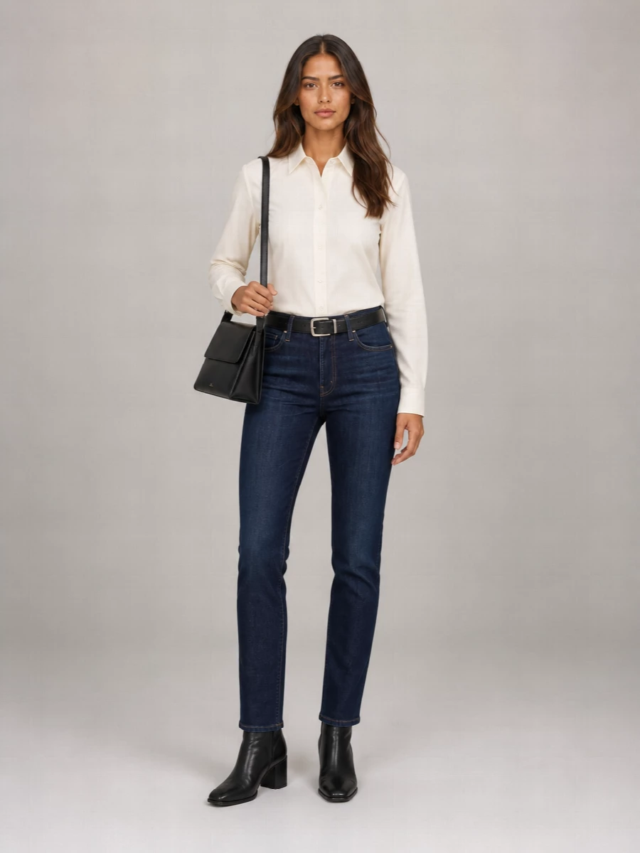 Mother denim mid-rise straight-leg jeans
