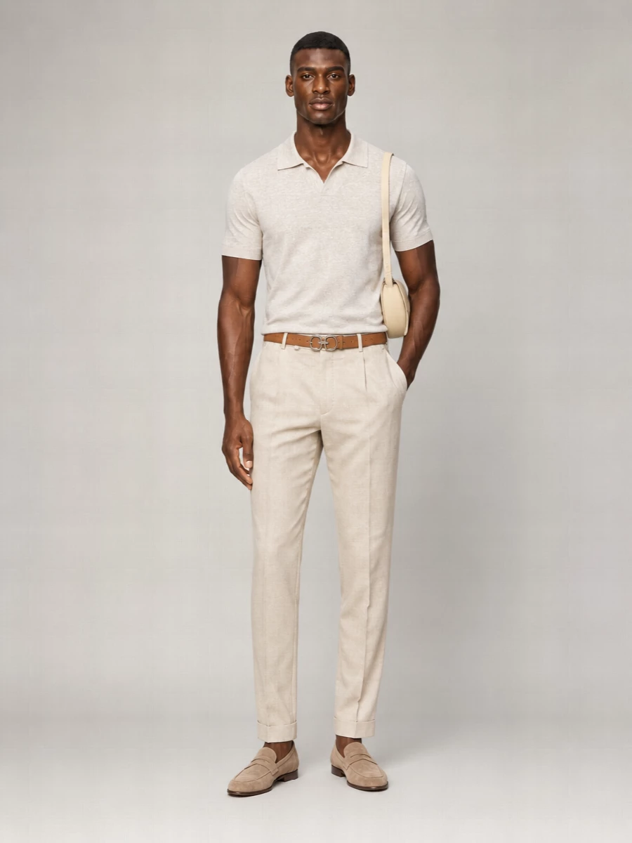 Pt Torino Linen Blend Tailored Trousers