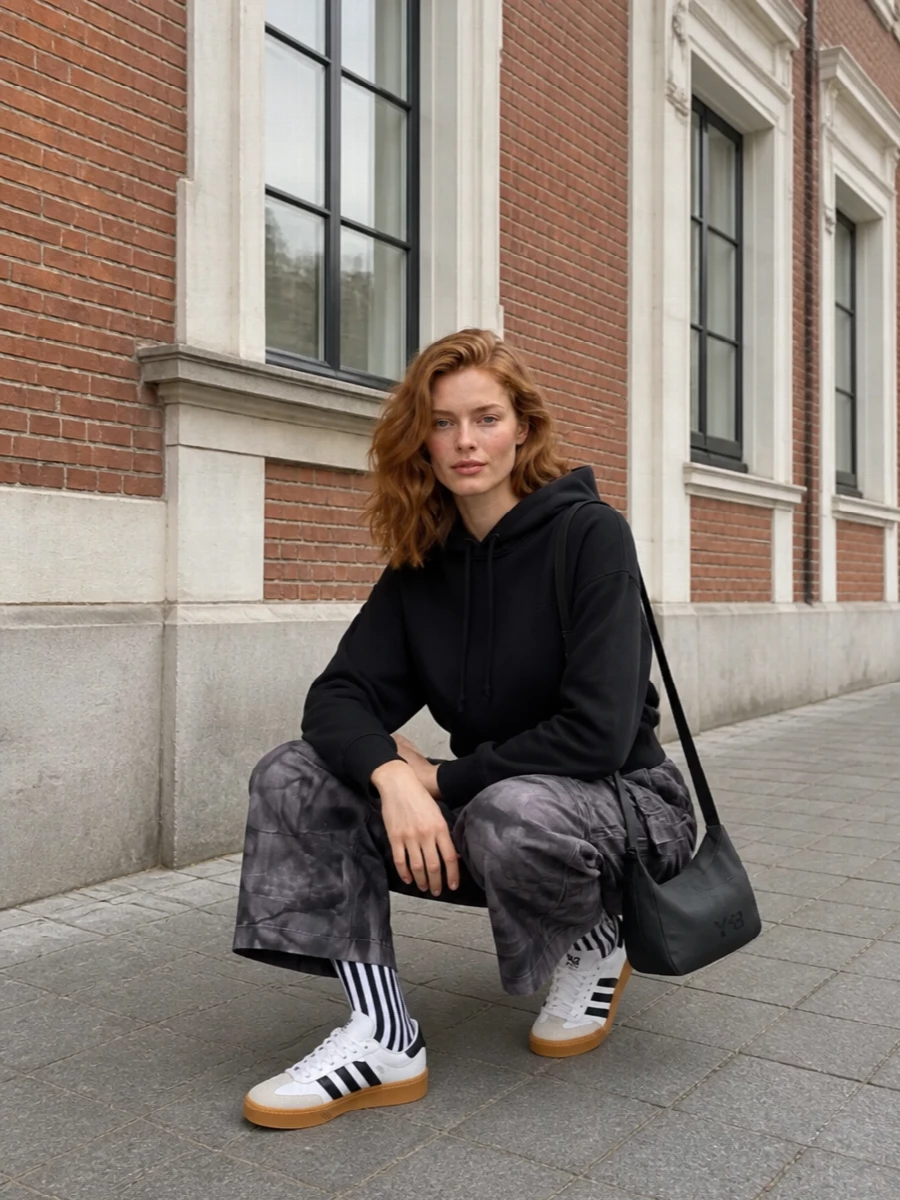 Y3 hoodie adidas cargo pants samba sneakers
