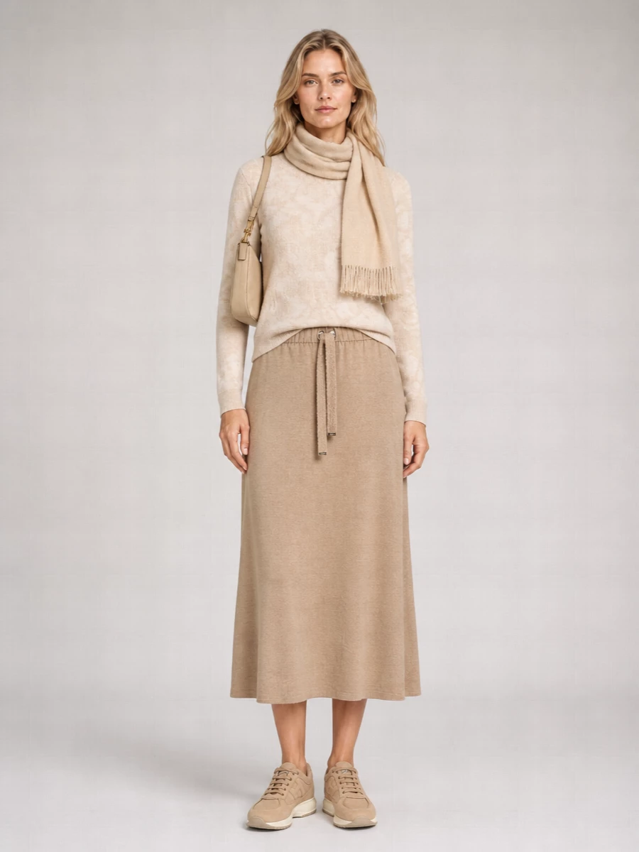 Herno Drawstring Midi Skirt
