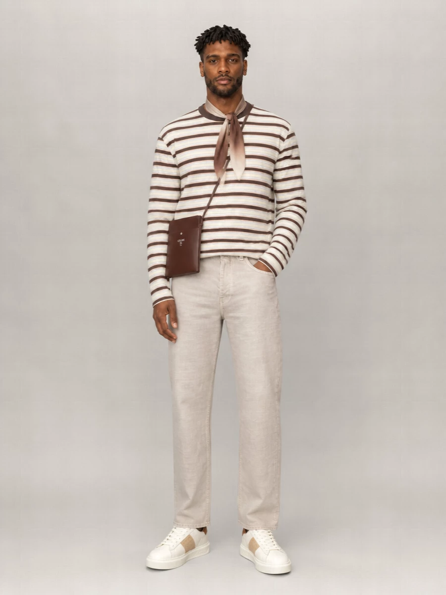 Auralee Striped Crew-Neck T-Shirt