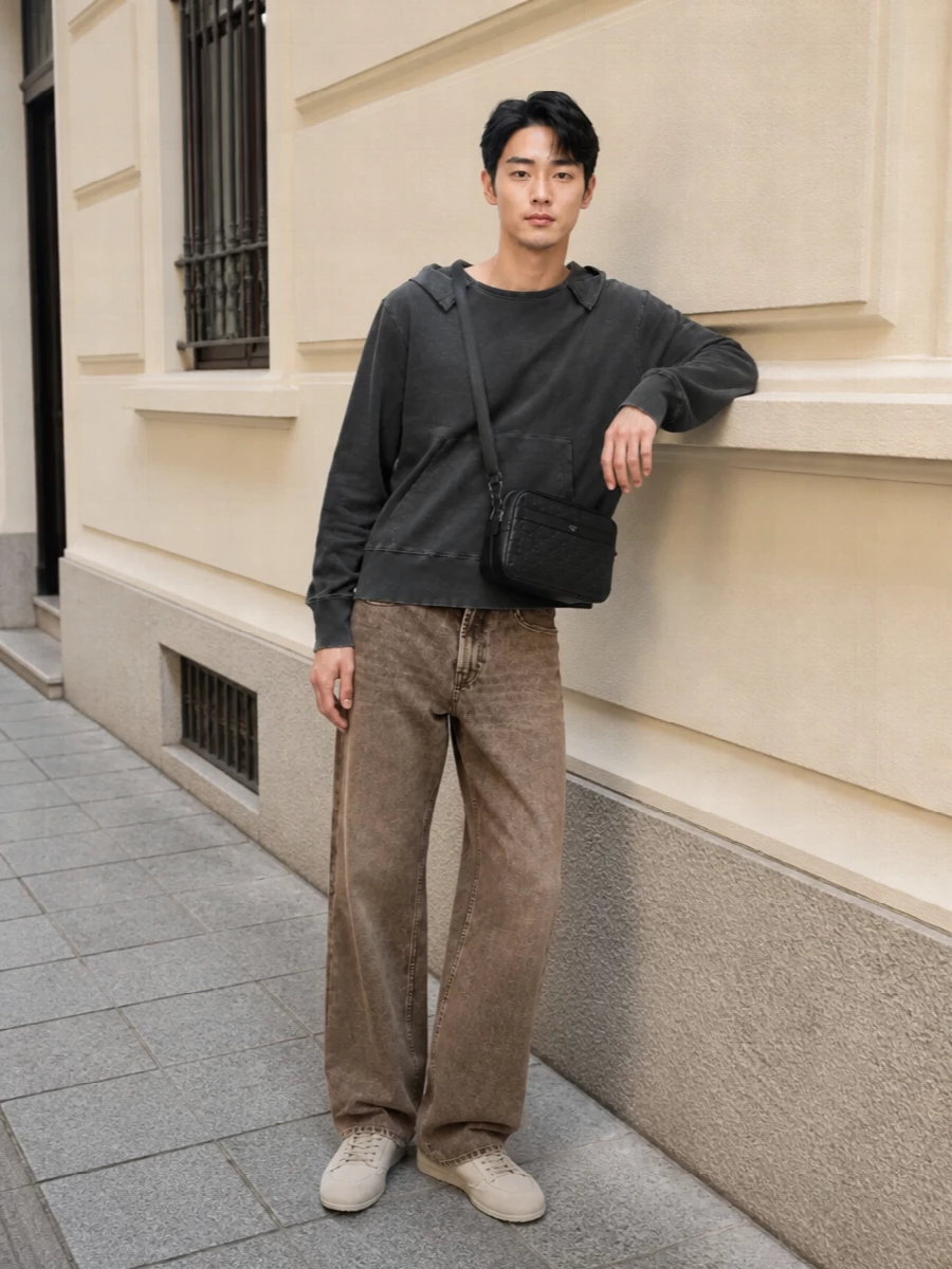 Our legacy hoodie wide leg jeans sneakers