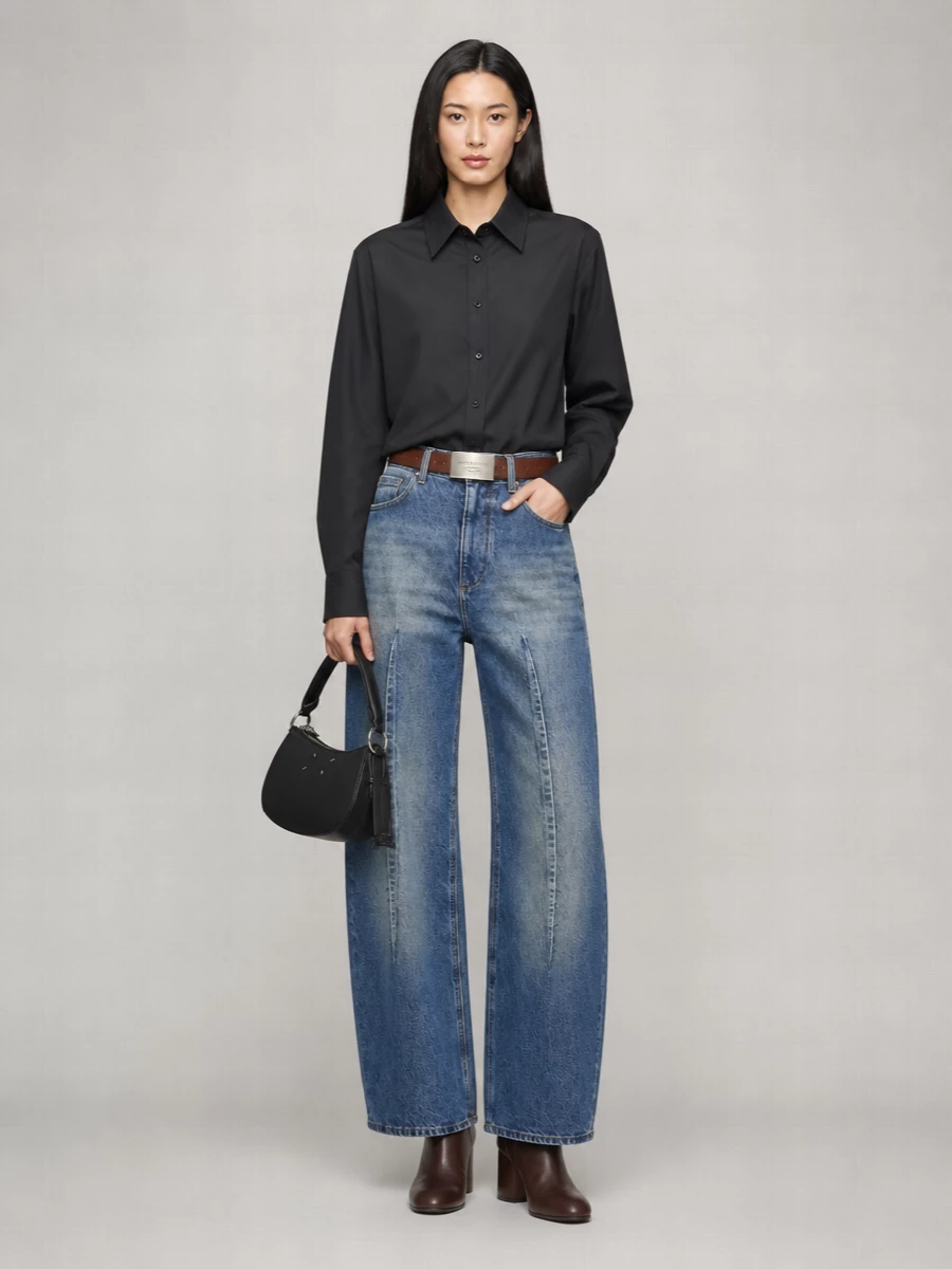 Mm6 Maison Margiela Denim High-Rise Wide-Leg Jeans