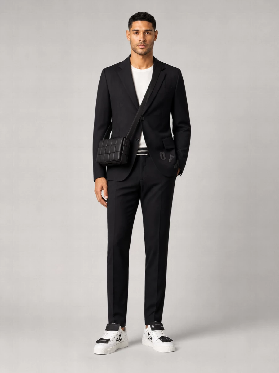Off-White Virgin Wool Single-Breasted Blazer