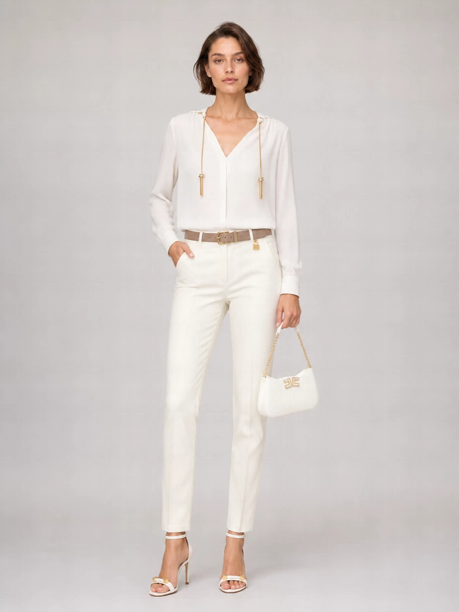 Elisabetta Franchi Mid-Rise Straight-Leg Denim Jeans
