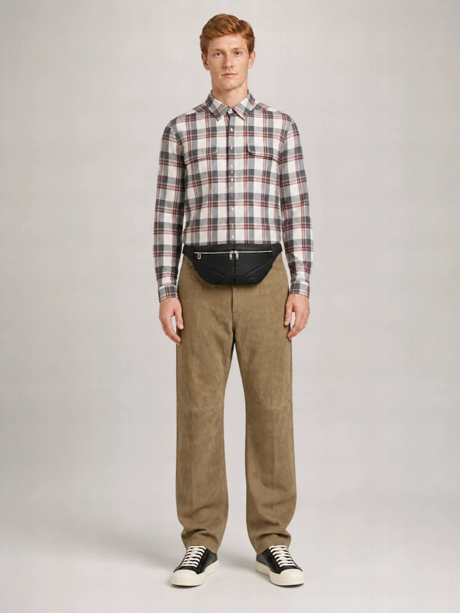 Rick Owens Checked Cotton Long-Sleeve Shirt