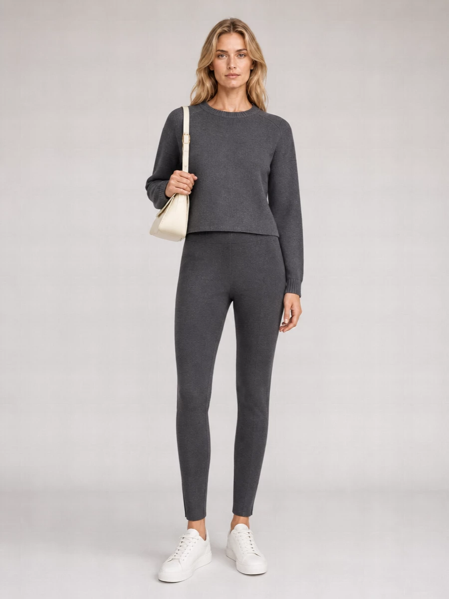 Lisa Yang Karine Ribbed Crew Neck Knit Sweater