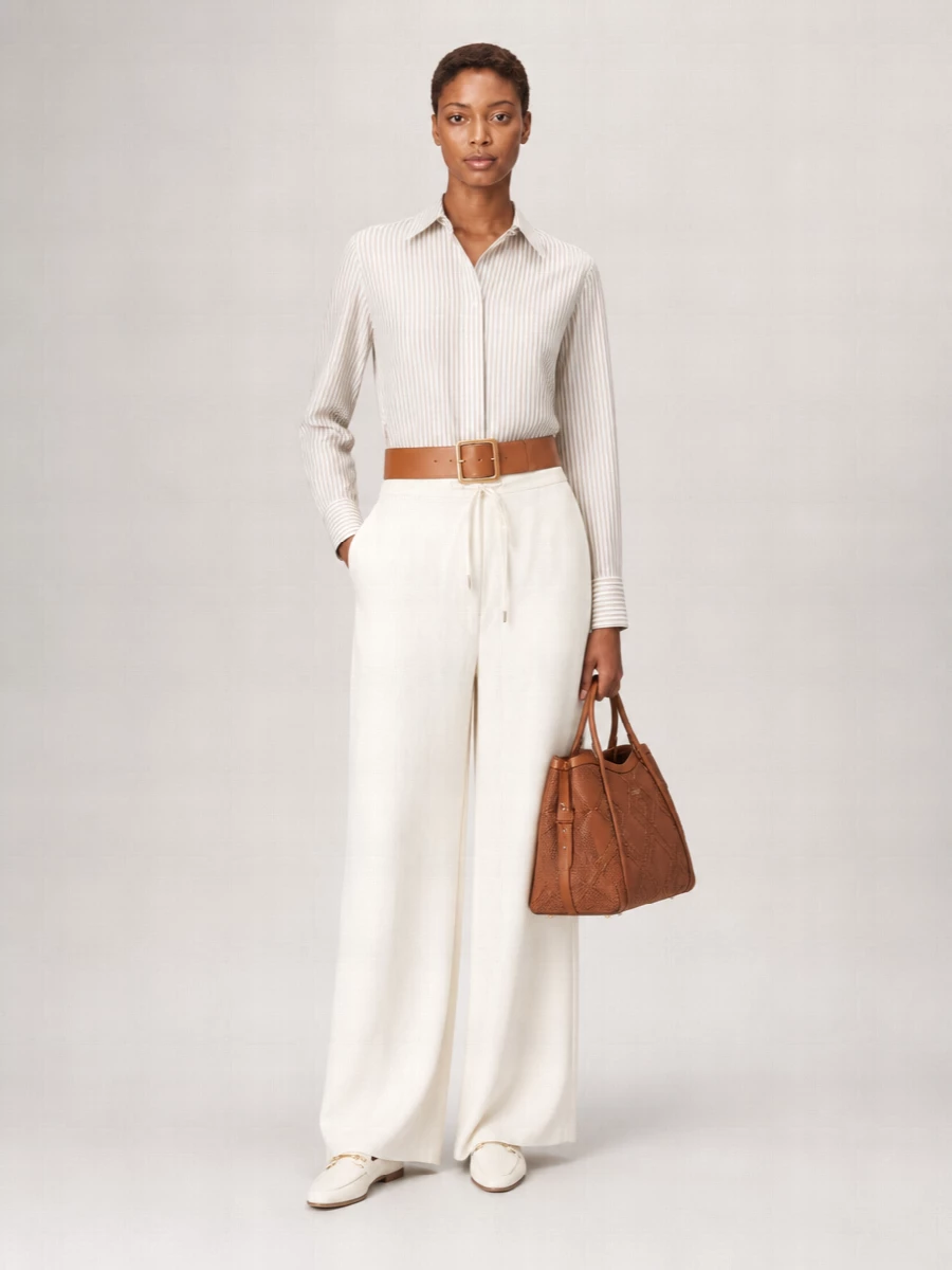 S Max Mara Linen Wide-Leg Trousers