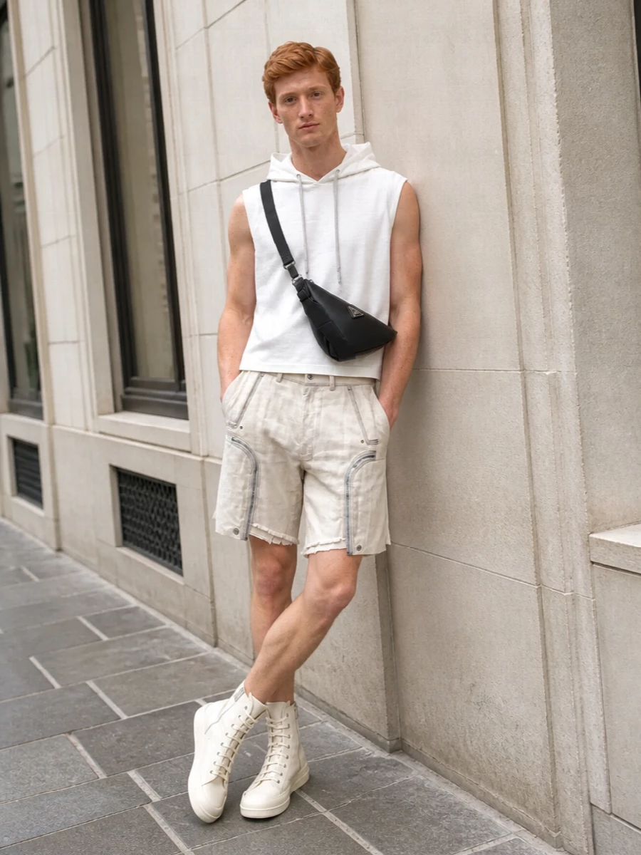 Drkshdw hoodie utility cargo shorts outfit