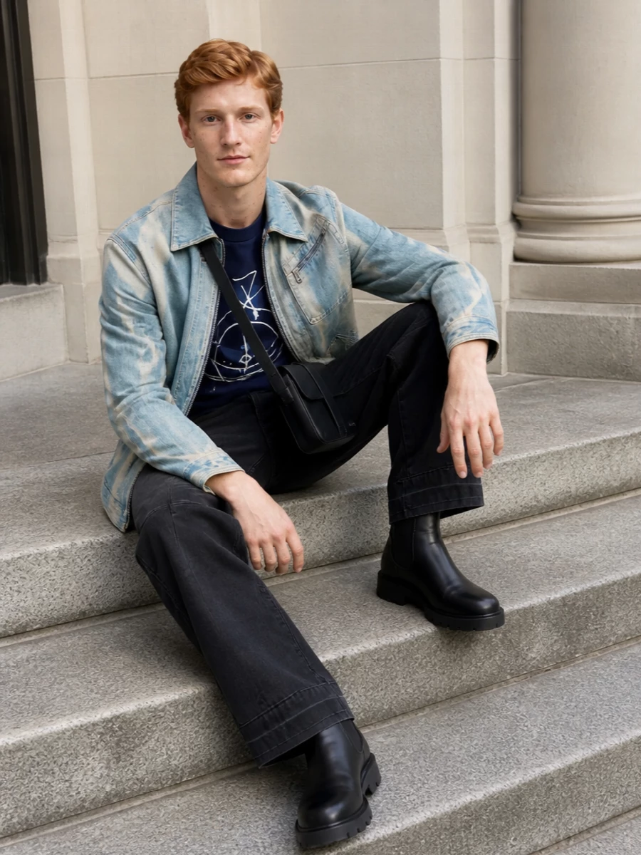 Vivienne westwood denim jacket streetwear outfit