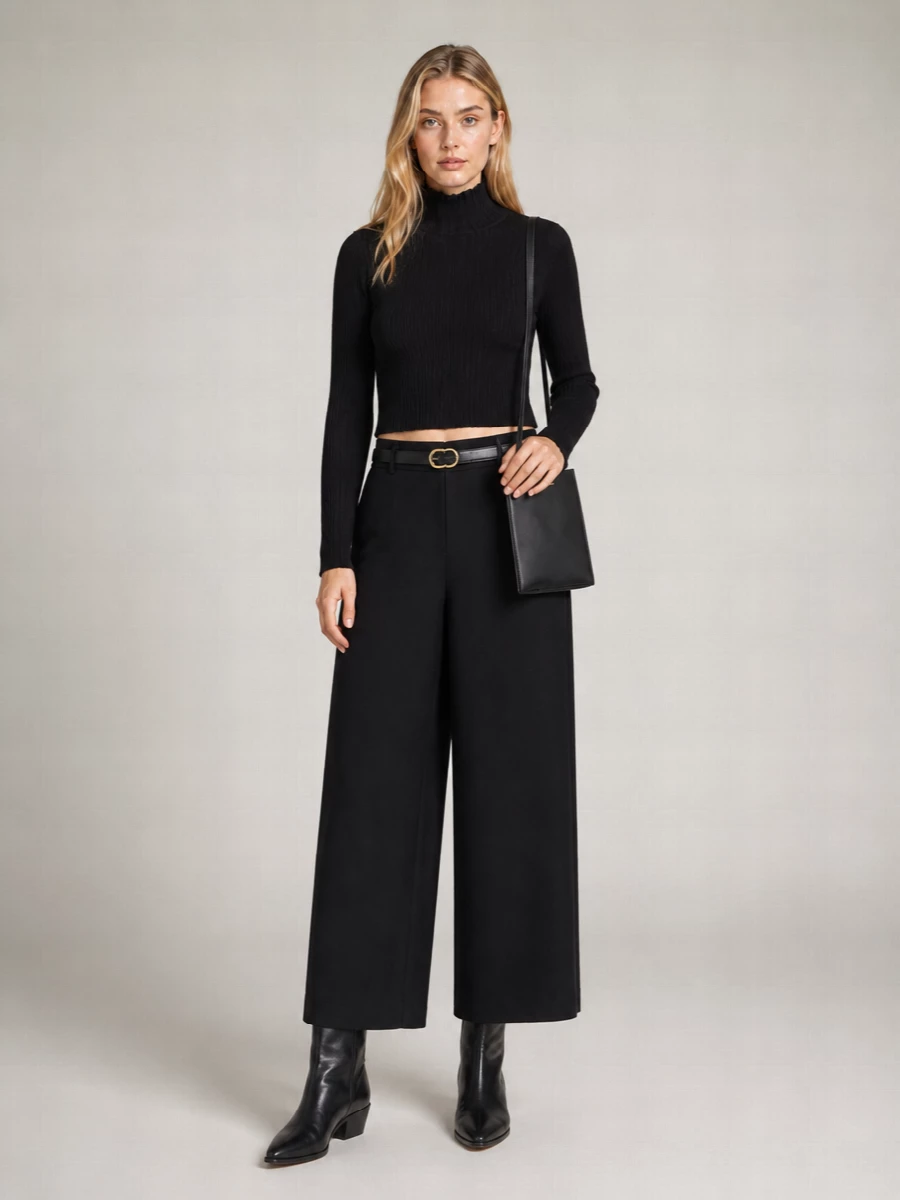 Alysi Knitted Wide-Leg Trousers