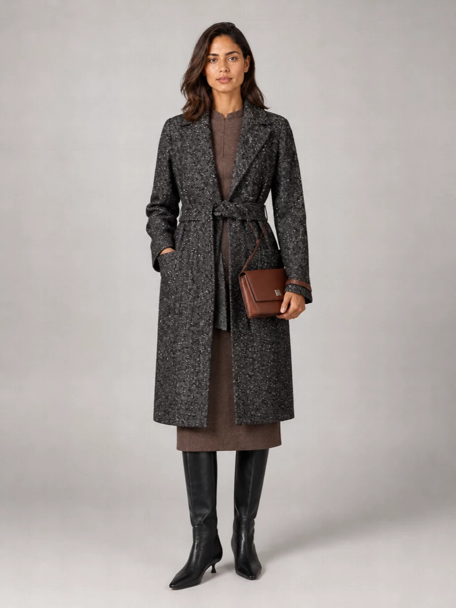 S Max Mara Wool-Blend Belted Long Coat